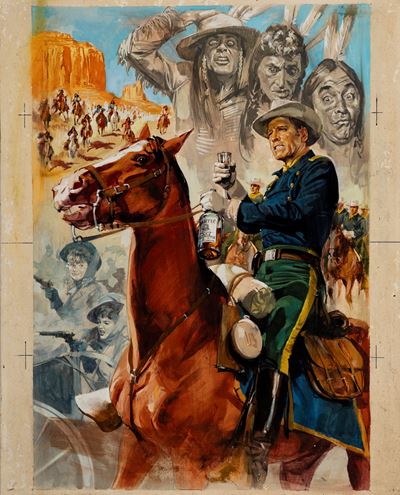 La carovana dell'alleluia - Bozzetto originale per film, tempera su cartone