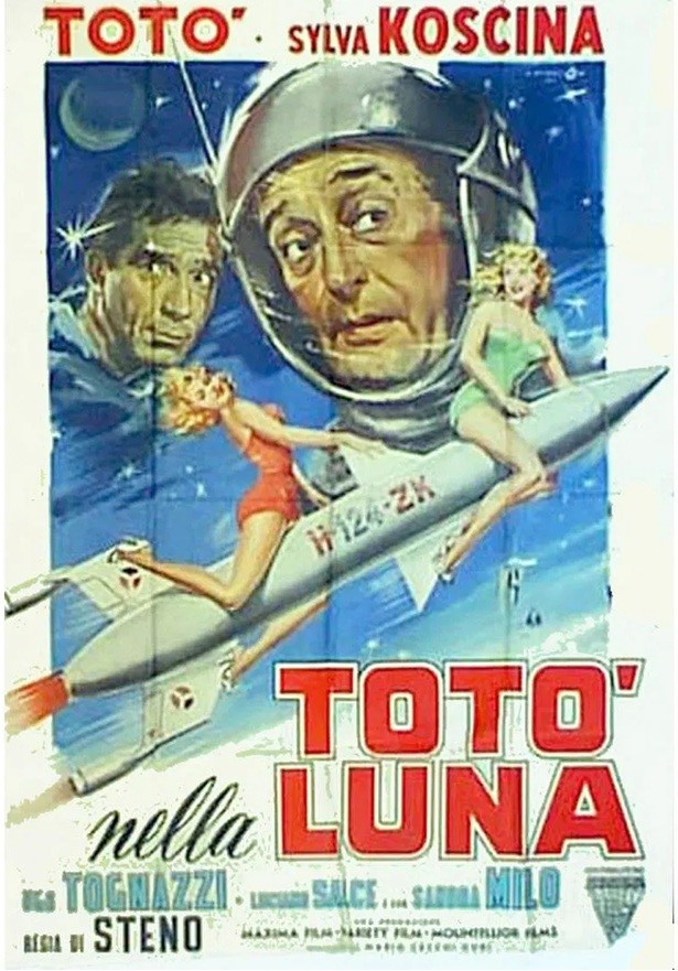 Angelo Cesselon - Bozzetto per 'Totò nella luna', tempera su cartoncino