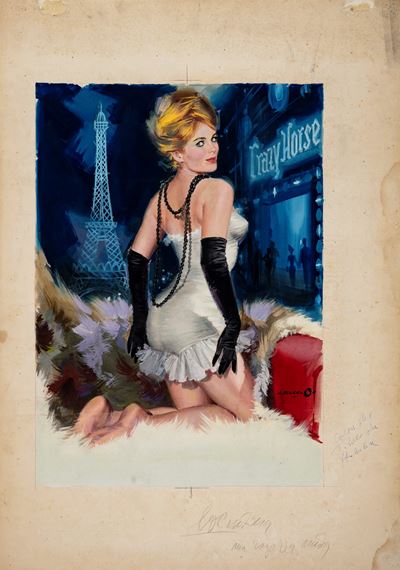 Bozzetto per la locandina di 'Una ragazza nuda', tempera su cartoncino, 1963