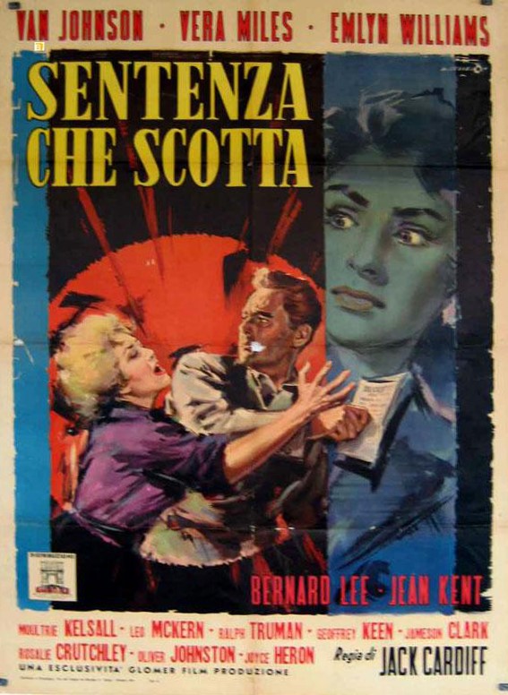 Angelo Cesselon - Bozzetto originale per la locandina di 'Sentenza che scotta', tempera su carton...
