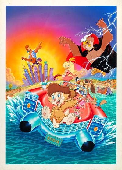 Bozzetto di Don Bluth, Eddy e la banda del sole luminoso, tempera su cartoncino