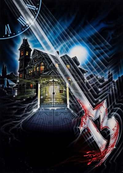 Bozzetto per 'La casa al n. 13 in Horror Street', tempera su cartone