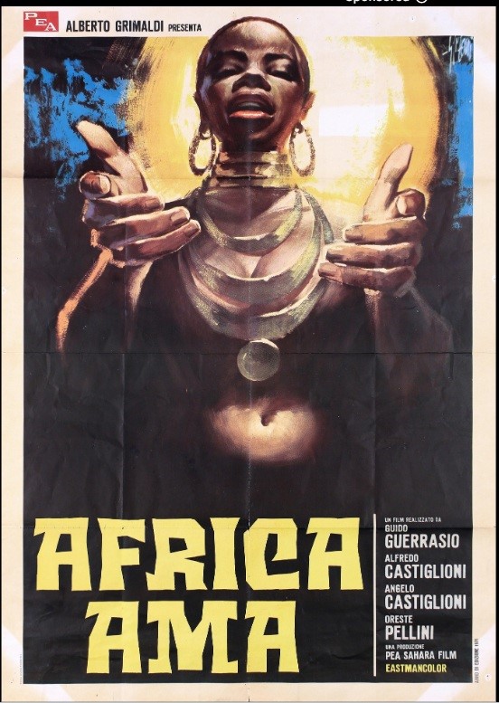 Symeoni (sandro Simeoni) - Bozzetto originale per la locandina di "Africa ama", tempera su carton...