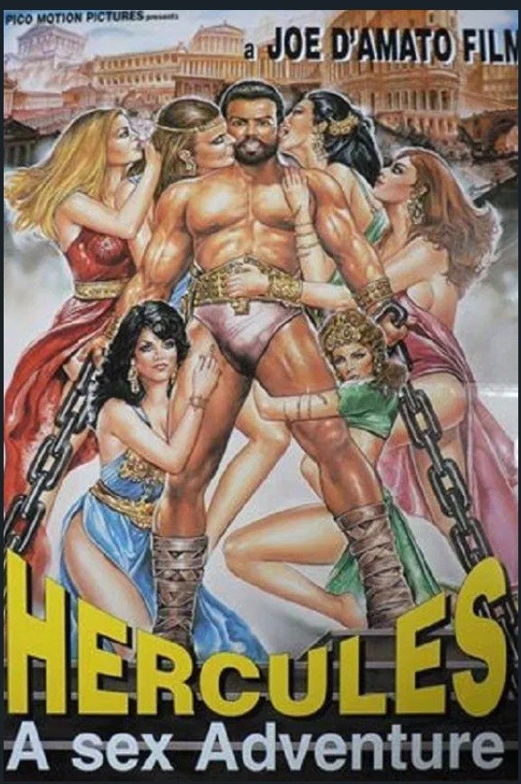 a.n.I. (autore Non Identificato) - Bozzetto per locandina di film: 'Le fatiche erotiche di Hercul...