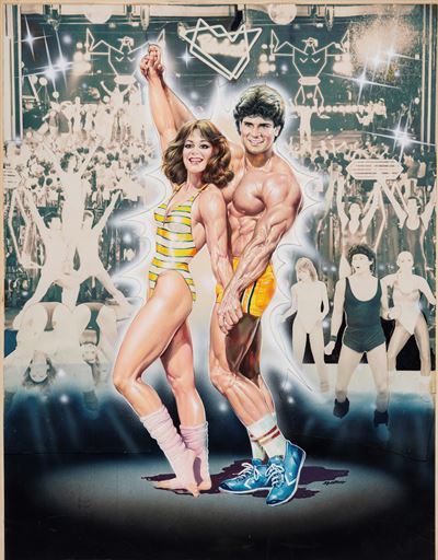 Bozzetto per la locandina del film 'Pulsebeat', tempera e collage su cartone