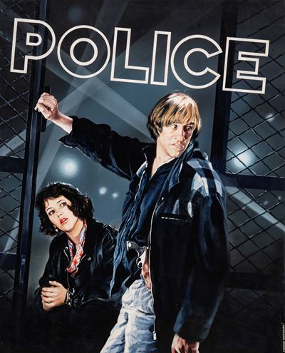 Bozzetto originale per locandina del film 'Police' (tempera su cartoncino, 1985)