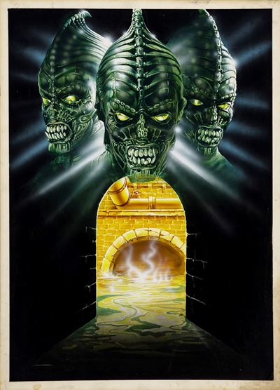 Bozzetto originale per locandina del film, 'Scared to Death 2', tempera su cartone