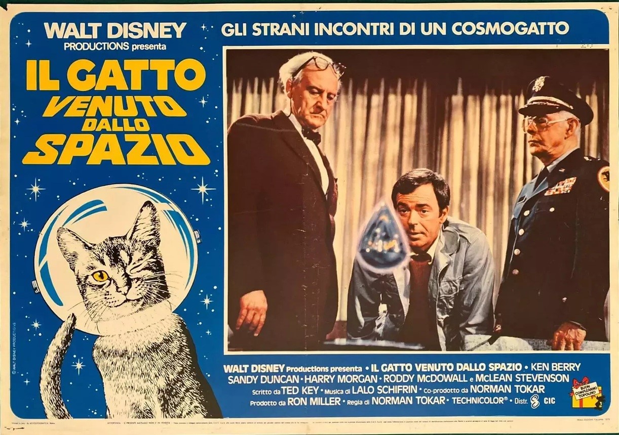 Bruno Napoli - Il gatto venuto dallo spazio, tempera e collage su cartoncino