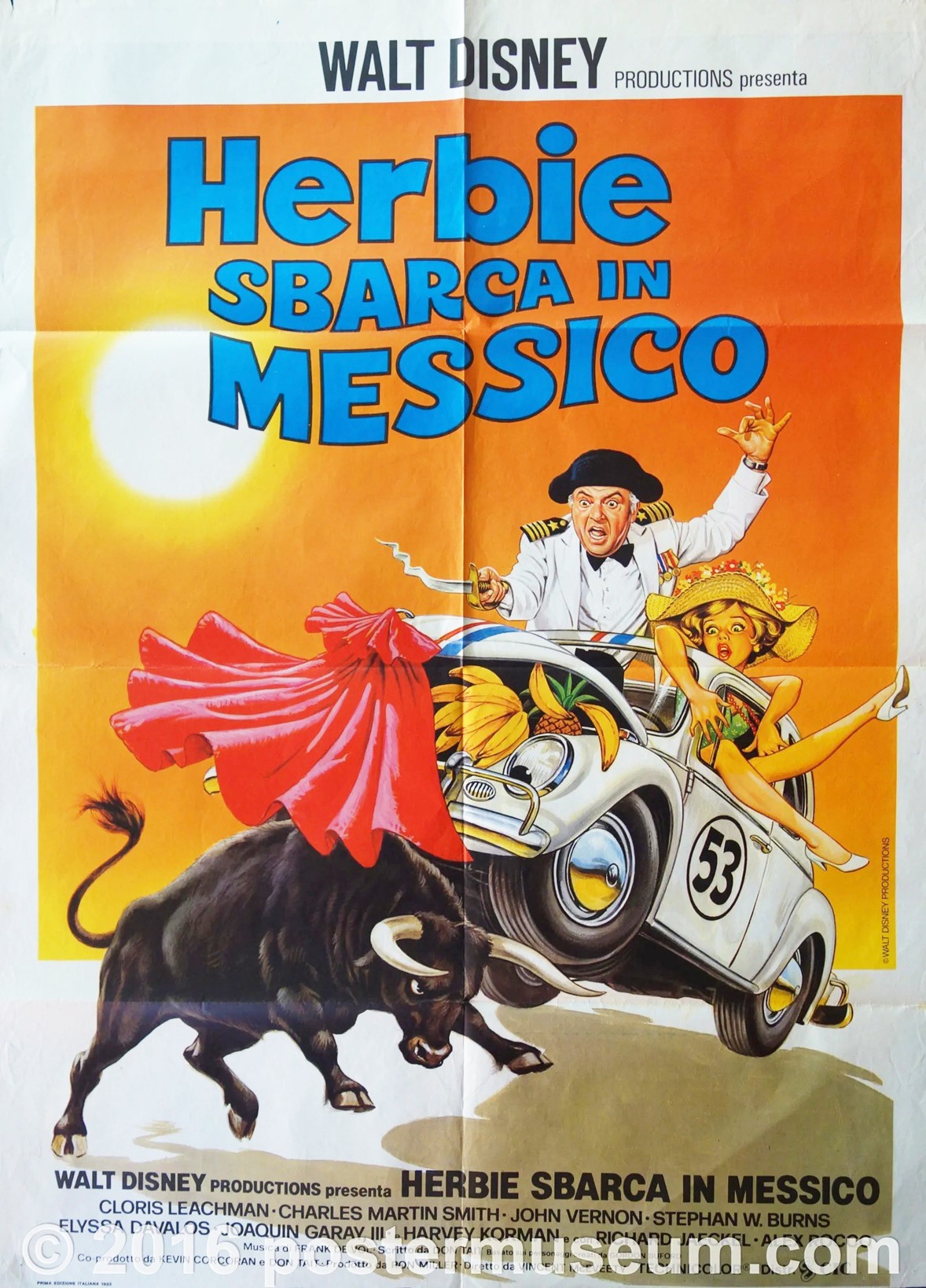 Bruno Napoli - Bozzetto per 'Herbie sbarca in Messico', tempera su cartoncino