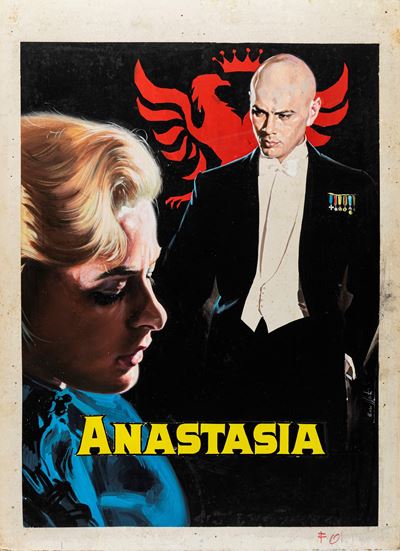 Bozzetto per la locandina del film 'Anastasia' (1956), tempera su cartone