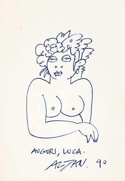 Donna - biro su cartoncino, 1990