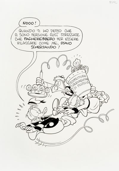 Che aria tira a...Paperopoli, matita e china su cartoncino