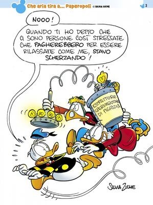 Silvia Ziche - Che aria tira a...Paperopoli, matita e china su cartoncino