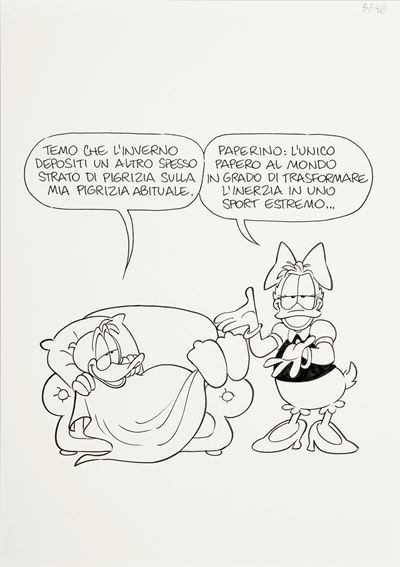 Che aria tira a...Paperopoli, matita e china su cartoncino