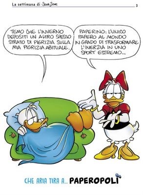 Silvia Ziche - Che aria tira a...Paperopoli, matita e china su cartoncino