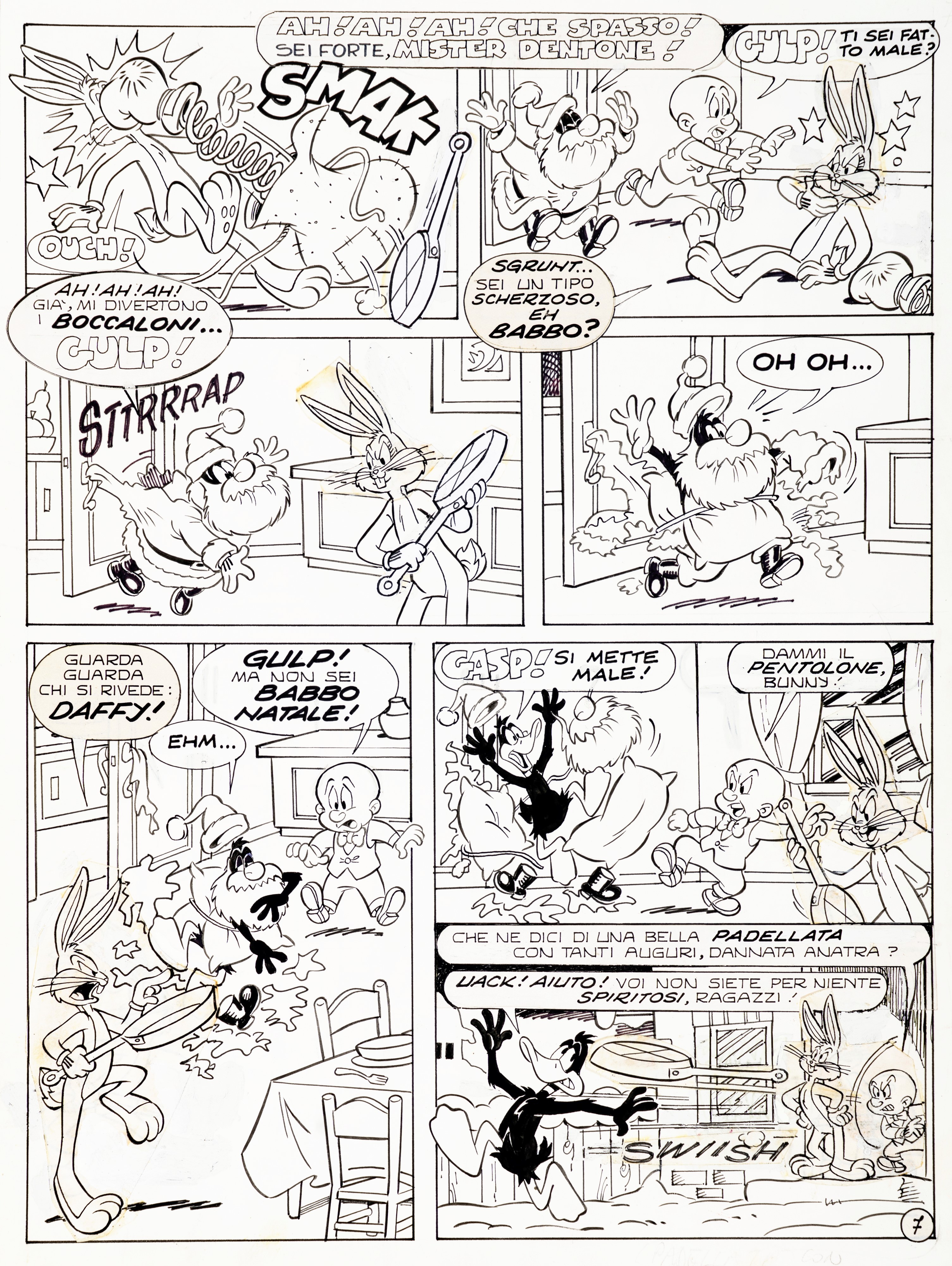 Sandro Dossi - Looney Tunes - Matita e china su cartoncino