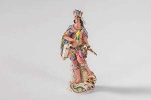 Allegoria dell' America in porcellana policroma. Capodimonte, secolo XIX