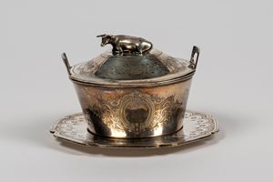 Mastello porta burro con piattino