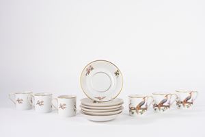 Servizio da caff&egrave; da sei in porcellana policroma, Heinrich Bavaria