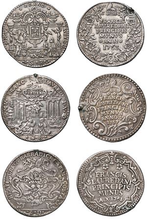 FRANCESCO LOREDAN, doge CXVI (1752-1762) &ndash; Lotto di tre Oselle (anni II, VI, X).