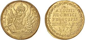 ALVISE IV MOCENIGO, doge CXVIII (1763-1778) &ndash; Osella da 4 zecchini, anno X, 1772.