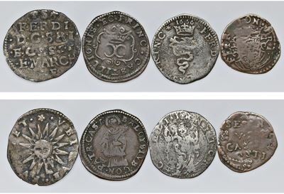 Varie autorità emittenti, Lotto di 4 monete (XVII secolo), Castiglione delle Stiviere