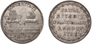 PAOLO RENIER, Doge CXIX (1779-1789) &ndash; Osella, anno IV, 1782.