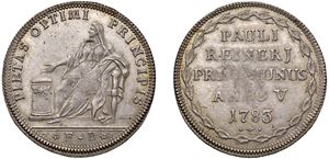 PAOLO RENIER, Doge CXIX (1779-1789) &ndash; Osella, anno V, 1783.