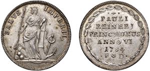 PAOLO RENIER, Doge CXIX (1779-1789) &ndash; Osella, anno VI, 1784.