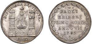 PAOLO RENIER, Doge CXIX (1779-1789) &ndash; Osella, anno VII, 1785.