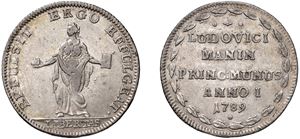 LUDOVICO MANIN, Doge CXX (1789-1797) &ndash; Osella, anno I, 1789.