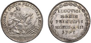 LUDOVICO MANIN, Doge CXX (1789-1797) &ndash; Osella, anno III, 1791.
