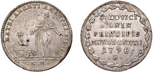 LUDOVICO MANIN, Doge CXX (1789-1797) &ndash; Osella, anno VIII, 1796.