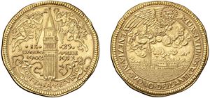 REGNANDO VITTORIO EMANUELE III (1900-1946) - Medaglia detta "Osella del Campanile", da 6 Zecchini, 1912.