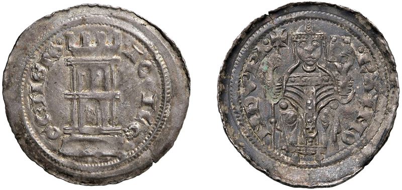 RAIMONDO DELLA TORRE (1273 - 1299) – Denaro con torre, s.d. (1274), Aquileia.