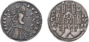 a nome di Federico II di Svevia (1236 - inizio XIV sec.) - Grosso da 6 denari, s.d., Bergamo.