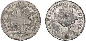 Mezzo scudo da 5 Paoli, 1797, II tipo, Bologna.