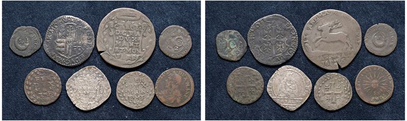 VARIE AUTORITA' EMITTENTI (XVI - XVII sec.) – Lotto di 8 monete, Casale.