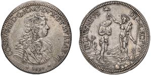 COSIMO III DE MEDICI (1670 - 1723) &ndash; Piastra 1677, Firenze.