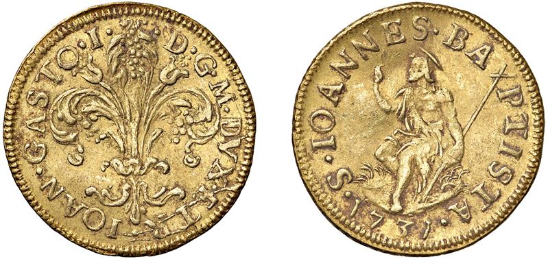 GIOVANNI GASTONE DE MEDICI (1723 - 1737) – Zecchino o fiorino d'oro 1731, Firenze.
