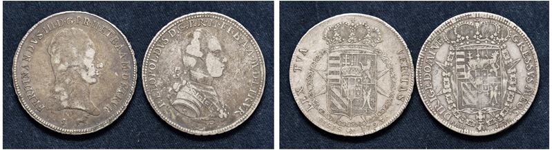 VARIE AUTORIA' EMITTENTI (XVIII sec.) - Lotto di due Francesconi, 1778 e 1793, Firenze.
