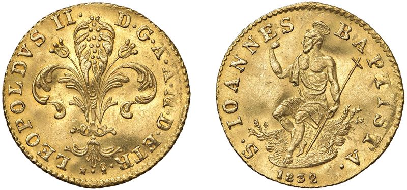 LEOPOLDO II D'ASBURGO LORENA (1824 - 1859) – Zecchino o fiorino d'oro 1832, Firenze.