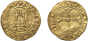 DOGI BIENNALI, serie della II fase (1541 - 1637) &ndash; Scudo in oro 1551, Sigle AS, Genova.