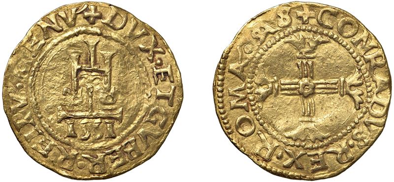 DOGI BIENNALI, serie della II fase (1541 - 1637) – Scudo in oro 1551, Sigle AS, Genova.