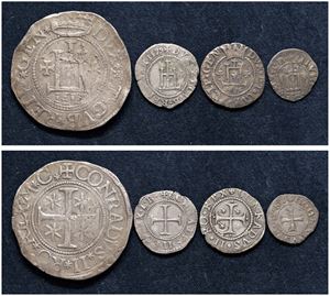 VARIE AUTORITA' EMITTENTI (XII - XVII sec.) - Lotto di quattro monete, Genova.