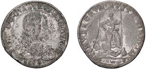 FERRANTE III GONZAGA (1632-1678) &ndash; Mezzo scudo, 1664, Guastalla.