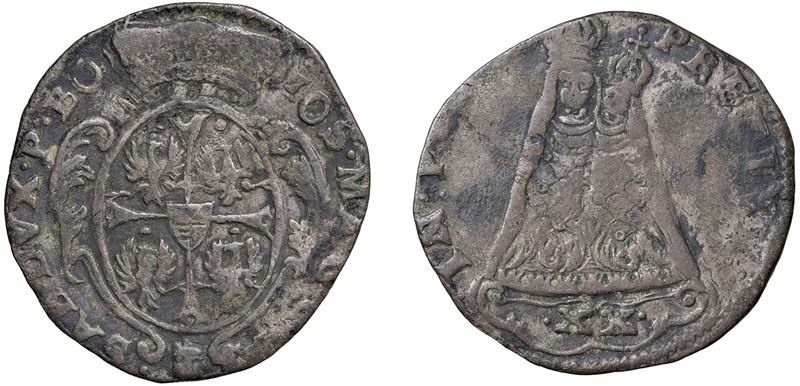 GIUSEPPE MARIA GONZAGA (1729-1746) – Lira da XX soldi, s.d., Guastalla.