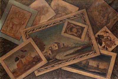 Autore sconosciuto, Trompe-l'oeil, olio su tela