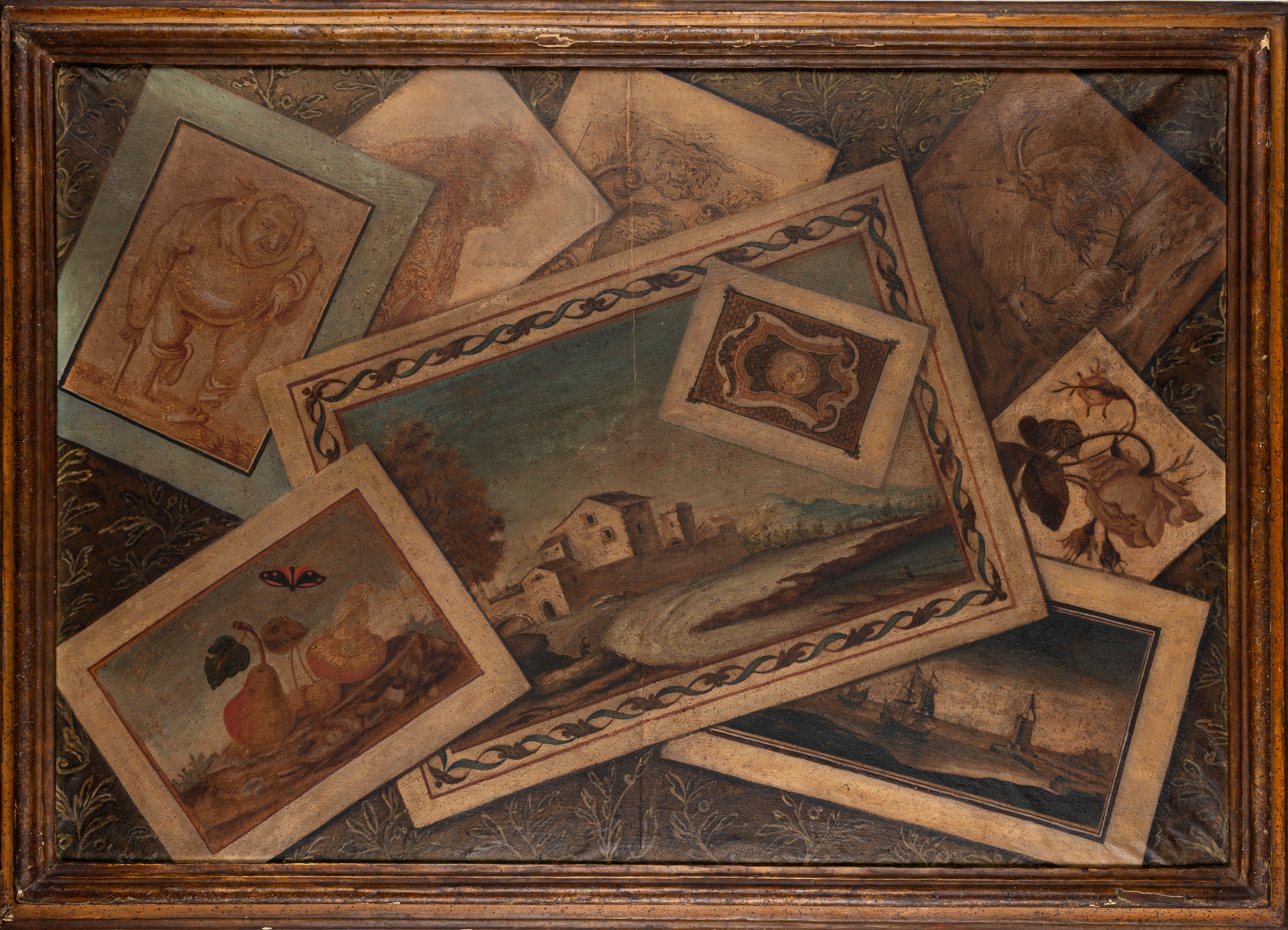Scuola Italiana, Secolo XVIII - Autore sconosciuto, Trompe-l'oeil, olio su tela