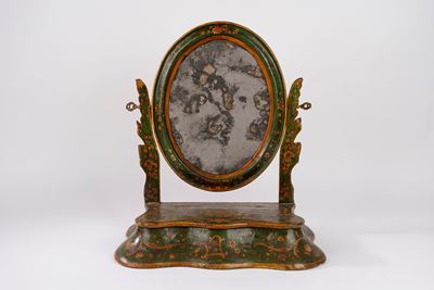 Specchiera da tavola basculante in legno laccato, Venezia, XVIII secolo